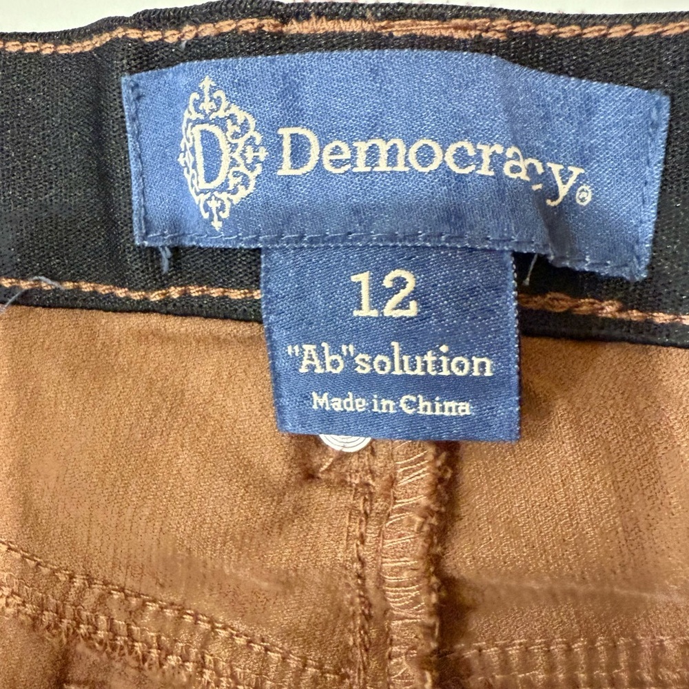 Democracy Brown Corduroy Ab Solution Pants Classic Straight-Leg Size 12 - Picture 8 of 12